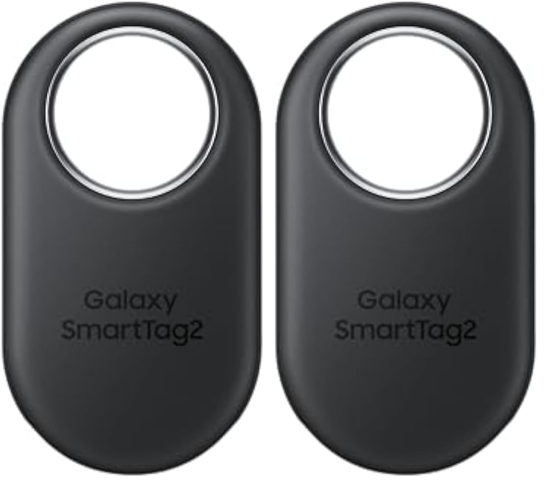 Samsung SmartTag2 (2023) Bluetooth + UWB, IP67 Water and Dust Resistant, Findable via App, 1.5 Year Battery Life - Black (International Version) (Pack of 2) No Size (Pack of 2)