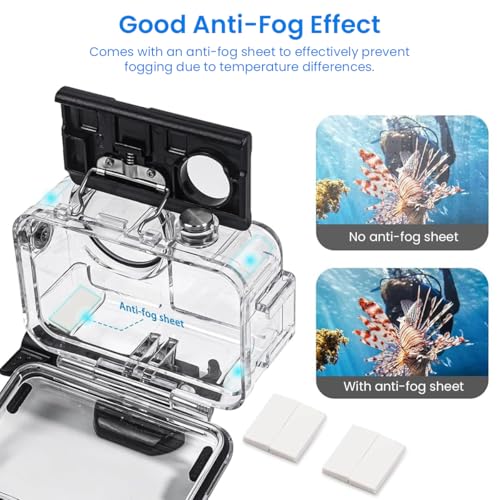 Image of ZORBES Waterproof Case for DJI Action 5PRO /4 /3 with Anti-Fog Underwater Housing Shell Cage Supports 50M /164FT Deep Diving Scuba Snorkeling Swimming with Quick Release Screw, Camera Accessories
