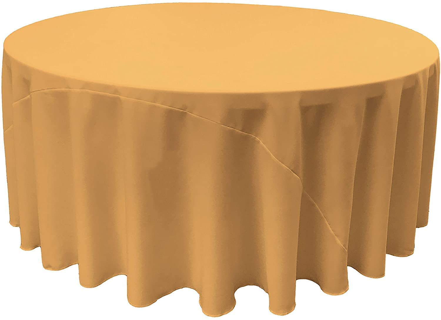 LA Linen Polyester Poplin Washable Round Tablecloth, Stain and Wrinkle Resistant Table Cover 120"