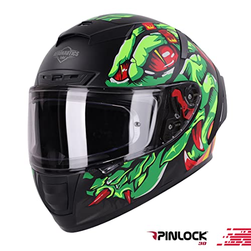 Image of Steelbird SA-5 Monster ISI /DOT Certified Full Face Graphic Helmet with Outer Anti-Fog Clear Visor