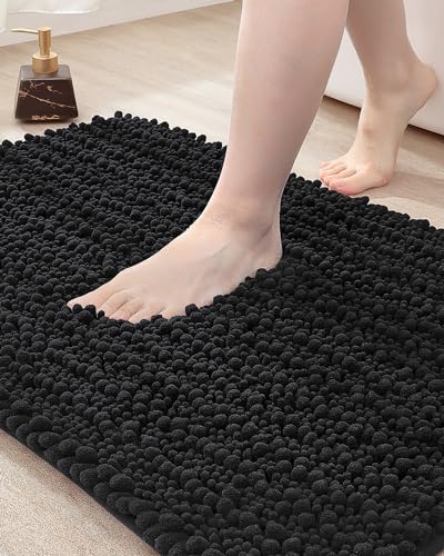 DEXI Badezimmerteppich 40 x 60 cm,Chenille Badematte rutschfest,weicher Badvorleger...