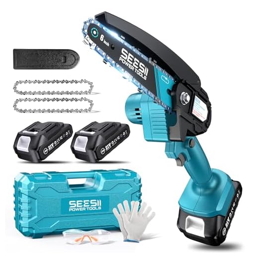 Best backpack saw Seesii Mini Chainsaw with Dual Batteries