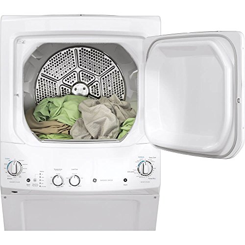 Ge Guv27Essmww Unitized Spacemaker 3.8 Washer With Stainless Steel Basket And 5.9 Cu. Ft. Capacity Long Vent Electric Dryer, White #TOP2