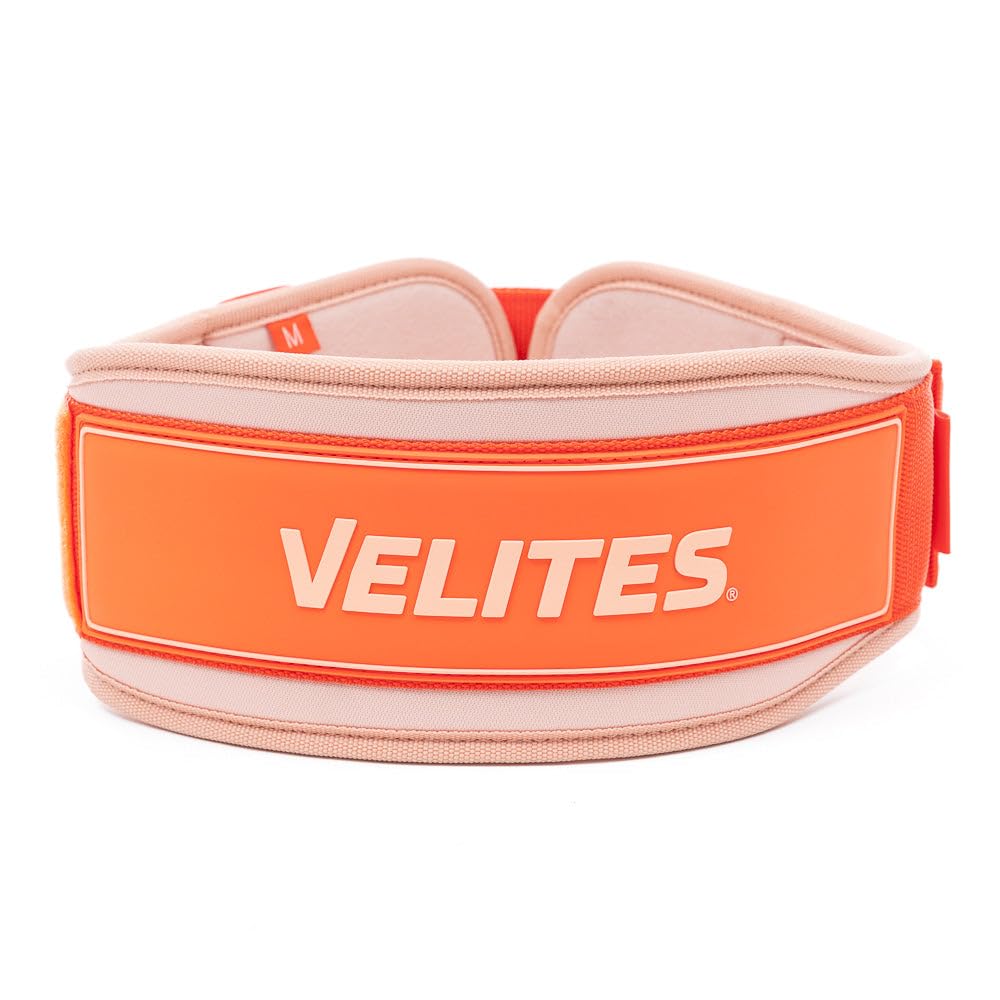 Velites Weight Lifting Lumbar Belt I Weightlifting Belt I Support and Comfort I For Deadlifts, Squats, Lifts, Exercises with Maximum Loads (Orange, X-Large)