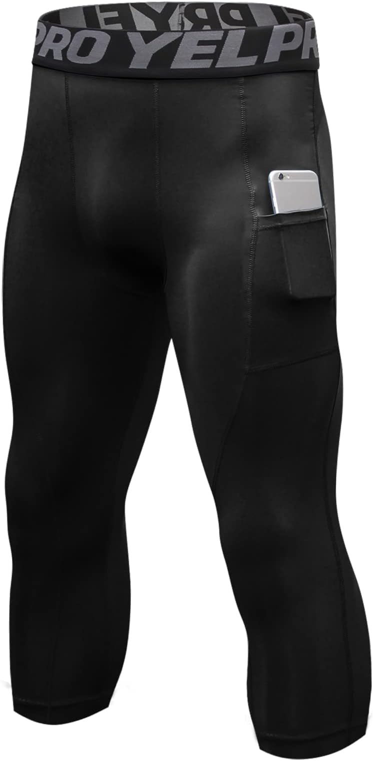 SEAURTights for Basketball Men Compression Pants Workout Running Tights Athletic Leggings Sports Pant for Gym Yoga Fitness