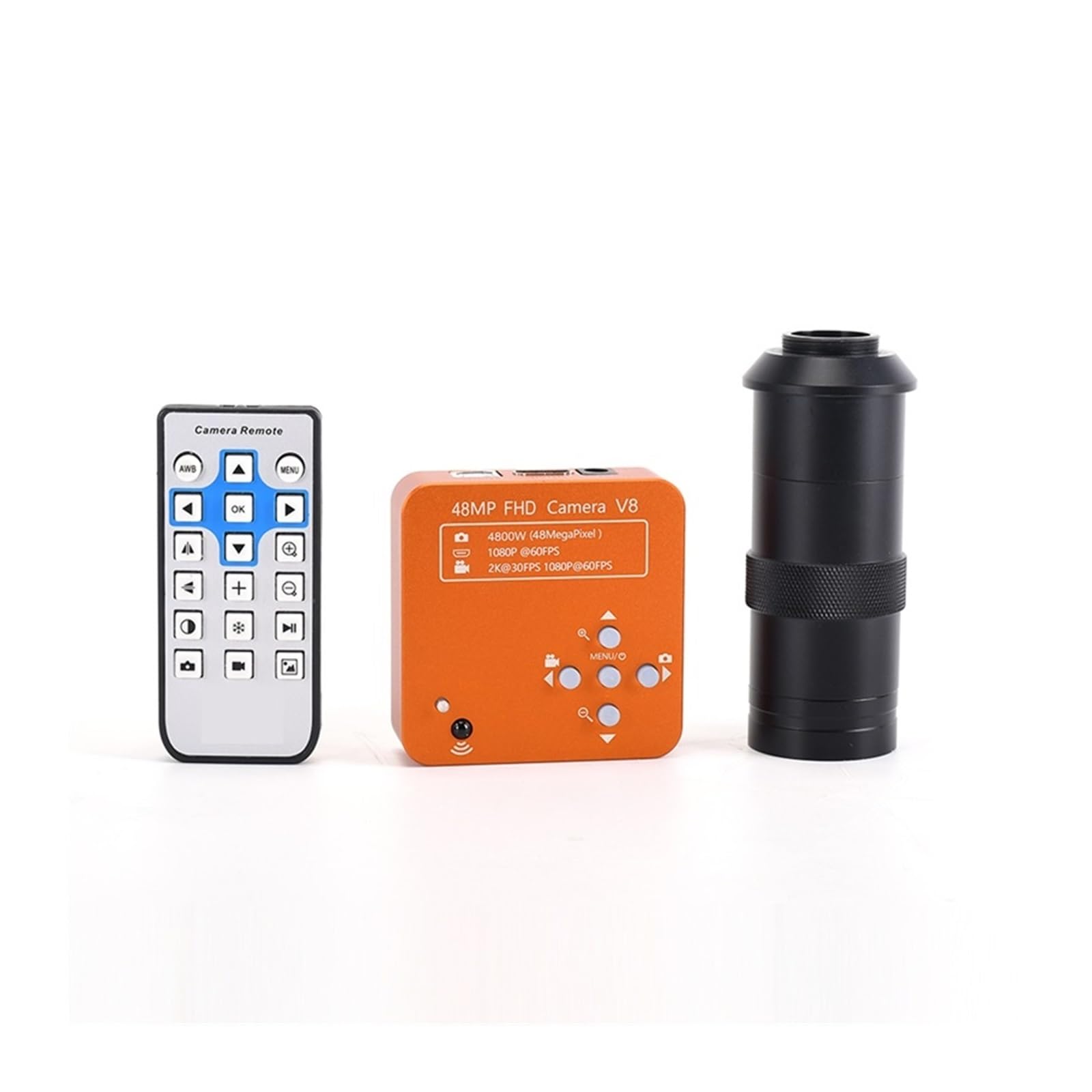 ASerZenith Professional Microscope Lens, 48Mp Digital Microscope With 180X Objective Lens 60Fps Fhd Usb Industrial Microscope Camera For Phone Repair Soldering Easy To Use And Setup,Camera And Lens-1