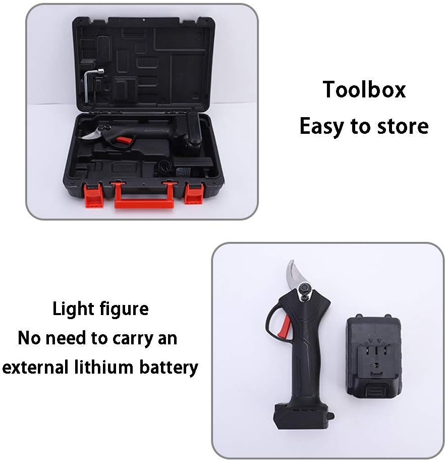 Electric Pruning Shears, Cordless Pruners Powered Tree Branch Pruner, Wireless Scissors Garden Tool, 33Mm Cutting Diameter,Red