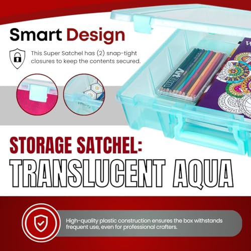 Image of ArtBin 6955AA Super Satchel 1-Compartment Box, Art & Craft Organizer, 1-Pack, Translucent Aqua