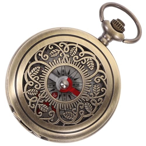 Brújula vintage de bolsillo metálica para camping miniatura 1