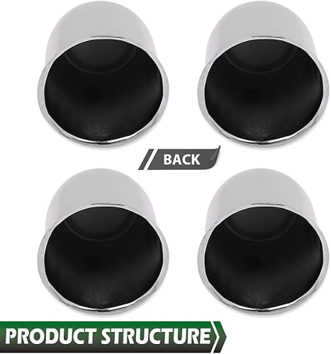 Miniatura 6 de GRAND ORANGE 4 tapas centrales de rueda cromadas para llantas de remolque de 3 14 pulgadas, 3.25 pulgadas, orificio central, rayado ligero