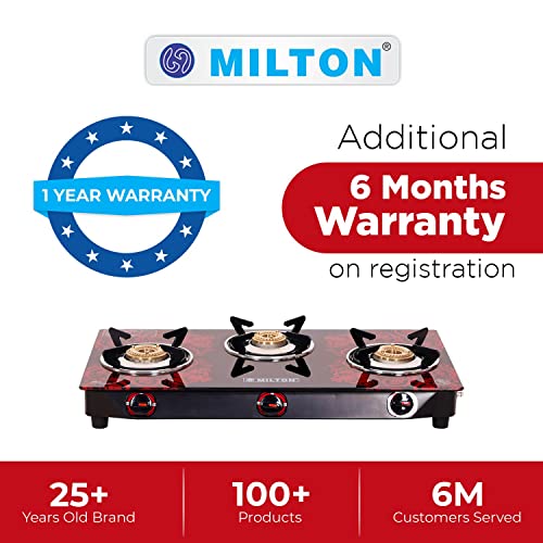 MILTON-Premium-Red-Manual-Ignition-LPG-Glass-Top-Gas-Stove-ISI-Certified