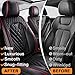JXTH Car Seat Covers Full Set for Chevrolet Trax 2015-2026, Waterproof Nappa Leather Car Seat Cover with Memory Foam, Full Coverage&360° Protection Car Seat Covers Sets (5 Seat,Black&Red)