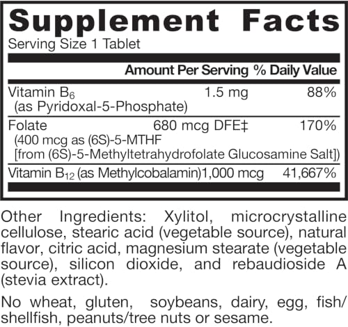 Jarrow Methyl B-12 & Methyl Folate Supplement, 100 Chewable Tablets - image 7