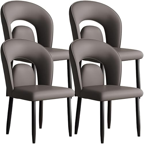Miniatura 16 de YVYKFZD Leather Dining Chairs, Kitchen Chairs Set with Curved Back, Upholstered Dining Room Chair, Armless Comfy Side Chair, for Living Room,
