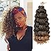 AMELI 8 Packs Ocean Wave Crochet Hair 14 Inch Ocean Wave Braids Brown Deep Wave Crochet Synthetic Hair Extensionss (14 INCH-8 PACKS, T27)