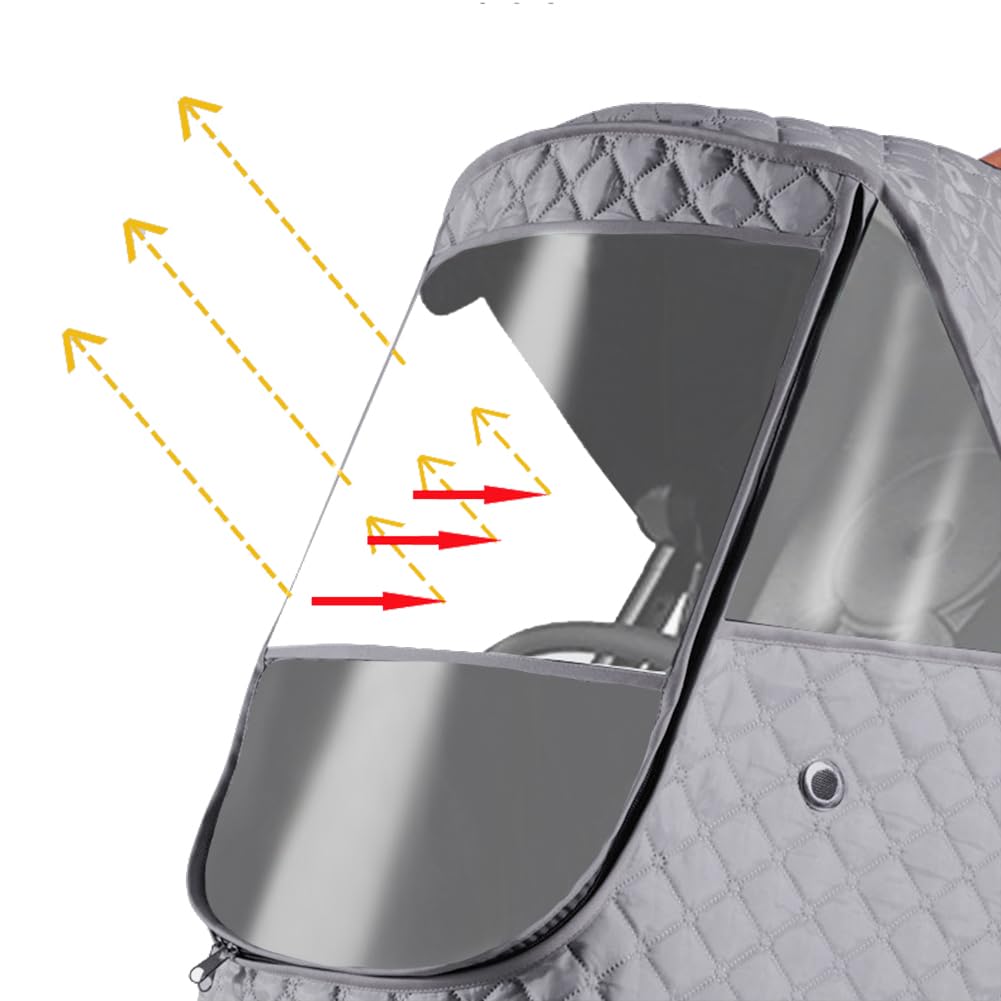 Housse de Poussette Universelle Habillage Pluie EVA Housse de Pluie Bébé Housse de Protection Pluie Poussette Fenêtre de Contact et Poches Arrière Imperméable Landau Contre Pluie Vent Neige