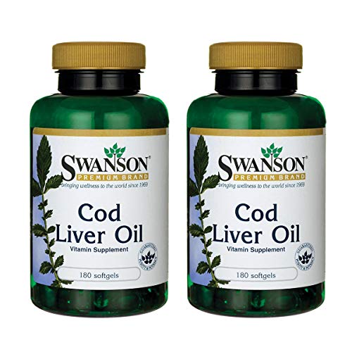 Swanson Cod Liver Oil 1250 Iu A/135 Iu D 180 Sgels (2 Pack)