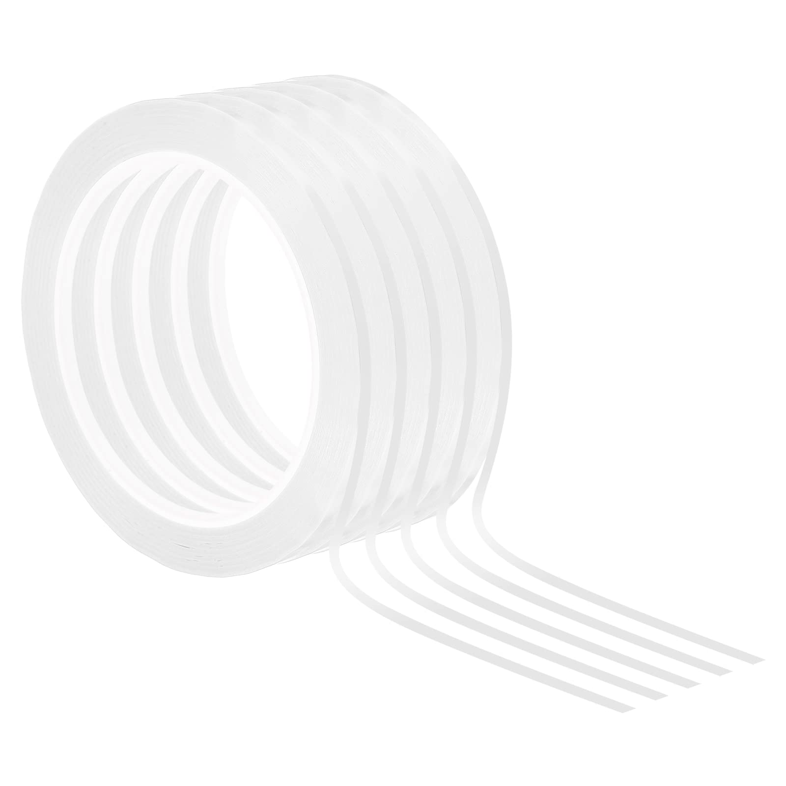 PATIKIL Whiteboard Tape 3mm X 66m, 5 Pack Thin Dry Erase Tape for Graphic Chart Marking DIY Art White