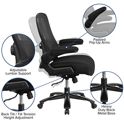 image for Flash Furniture Big & Tall Office Chair | Black Mesh Executive Swivel 