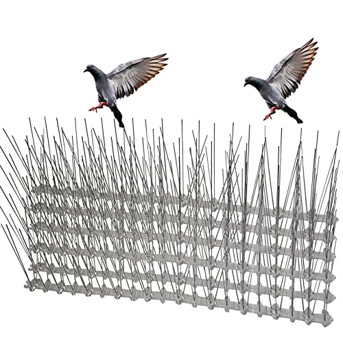 Flexible Stainless Bird Spikes with Plastic Base, Pigeon Fence (10Feet Coverage...
