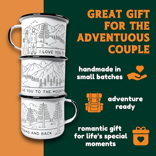 Taza esmaltada pareja boda montaña 16 oz miniatura 2