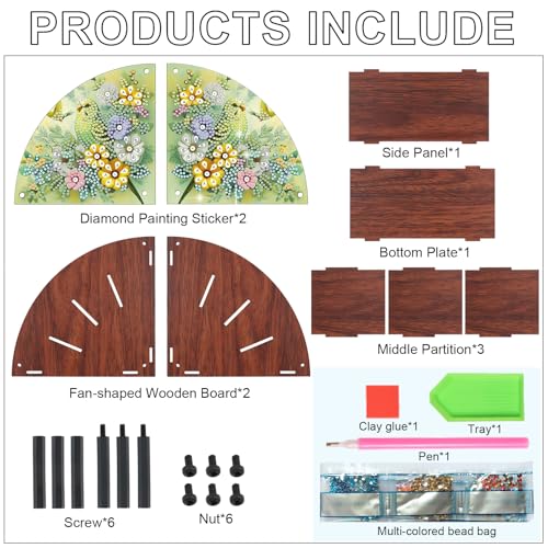 Image of Diamond Painting Kits Organizer Box, Diamond Art Green Parrot DIY Special Shape Crystal Rhinestones Partial Mosaic Handmade Making Kit Organizer Box, Home Dining Living Room Tabletop Decoration