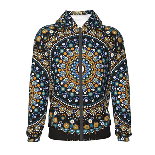 Dot Mandala Kid Hoodies Boys Zip Up Sweatshirts Girls Pullover with Pocket2