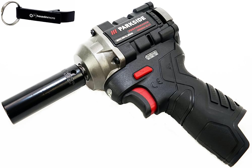 HEADNMORE Oferta PARKSIDE PERFORMANCE® Llave de impacto a batería 12 V PPDSSA 12-Li – cuadradillo ½″, 350 Nm par de aflojado, sin batería ni cargador incl. llavero X 12 V Team