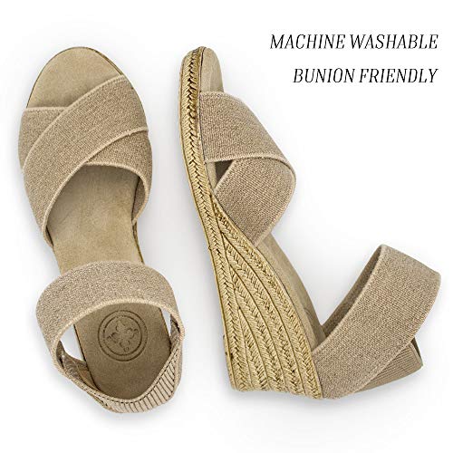 Cannon Criss-Cross Espadrille Wedge Sandal - Linen - Size 9 - by Charleston Shoe Co.4