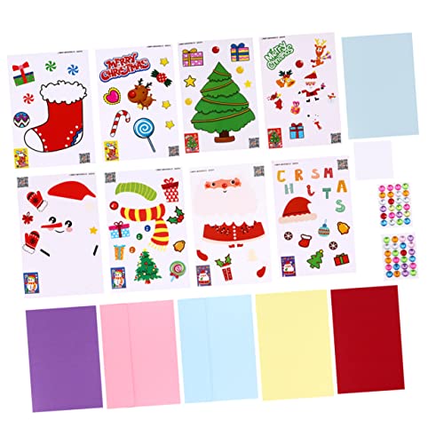 VILLFUL 4set Adesivi Di Natale Fai Da Te Per Biglietti Decalcomanie Natalizie Per Biglietti Di Auguri Fatti Mano Accessori Artigianali