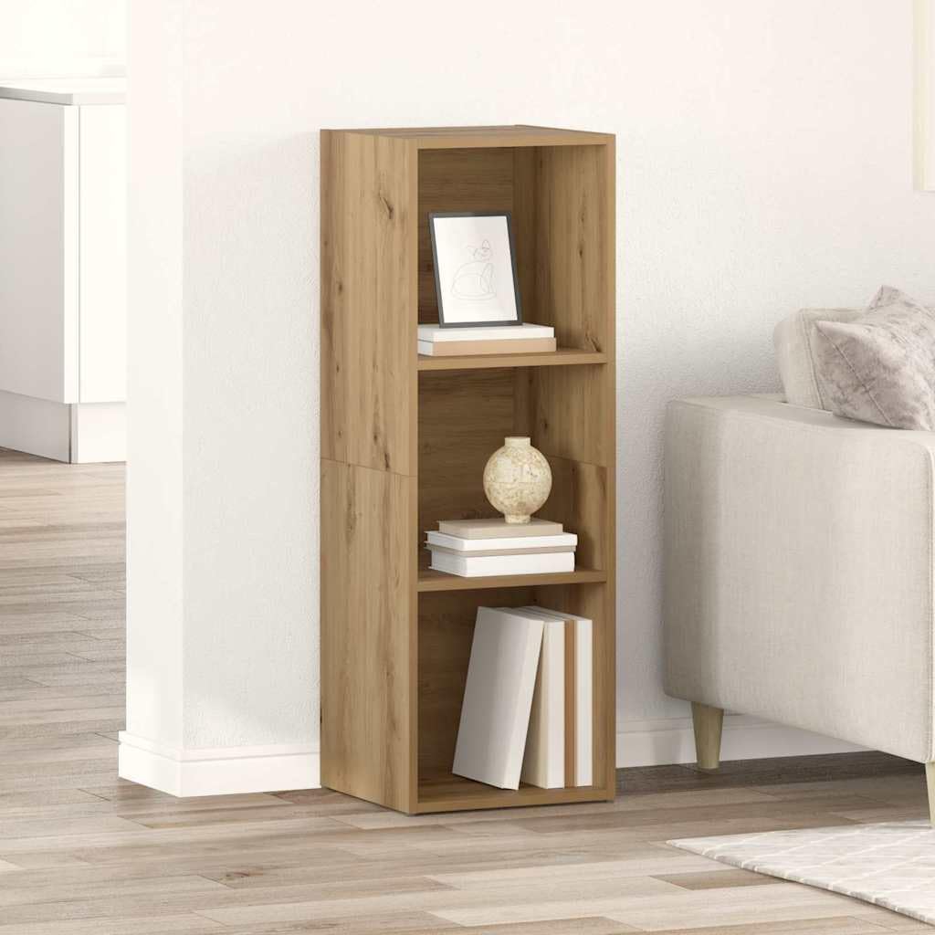Meuble TV mural en bois marron 72x35cm avec 4 étagères pour salon