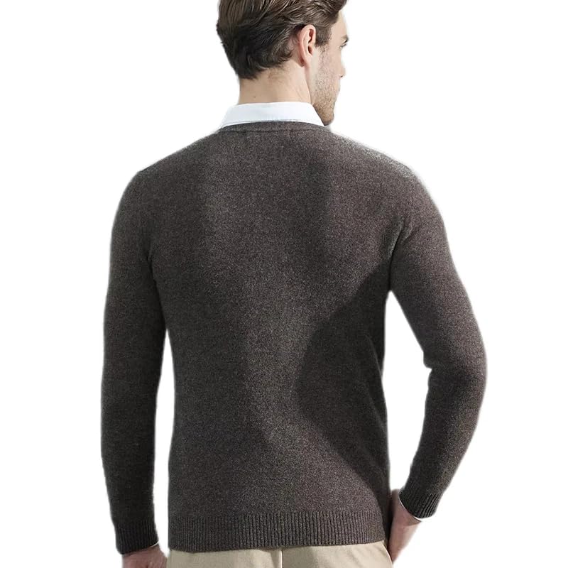 Men's Wool Knitted Sweaters Cardigans V-Neck Long Sleeves Thick Knit Jacket Top2