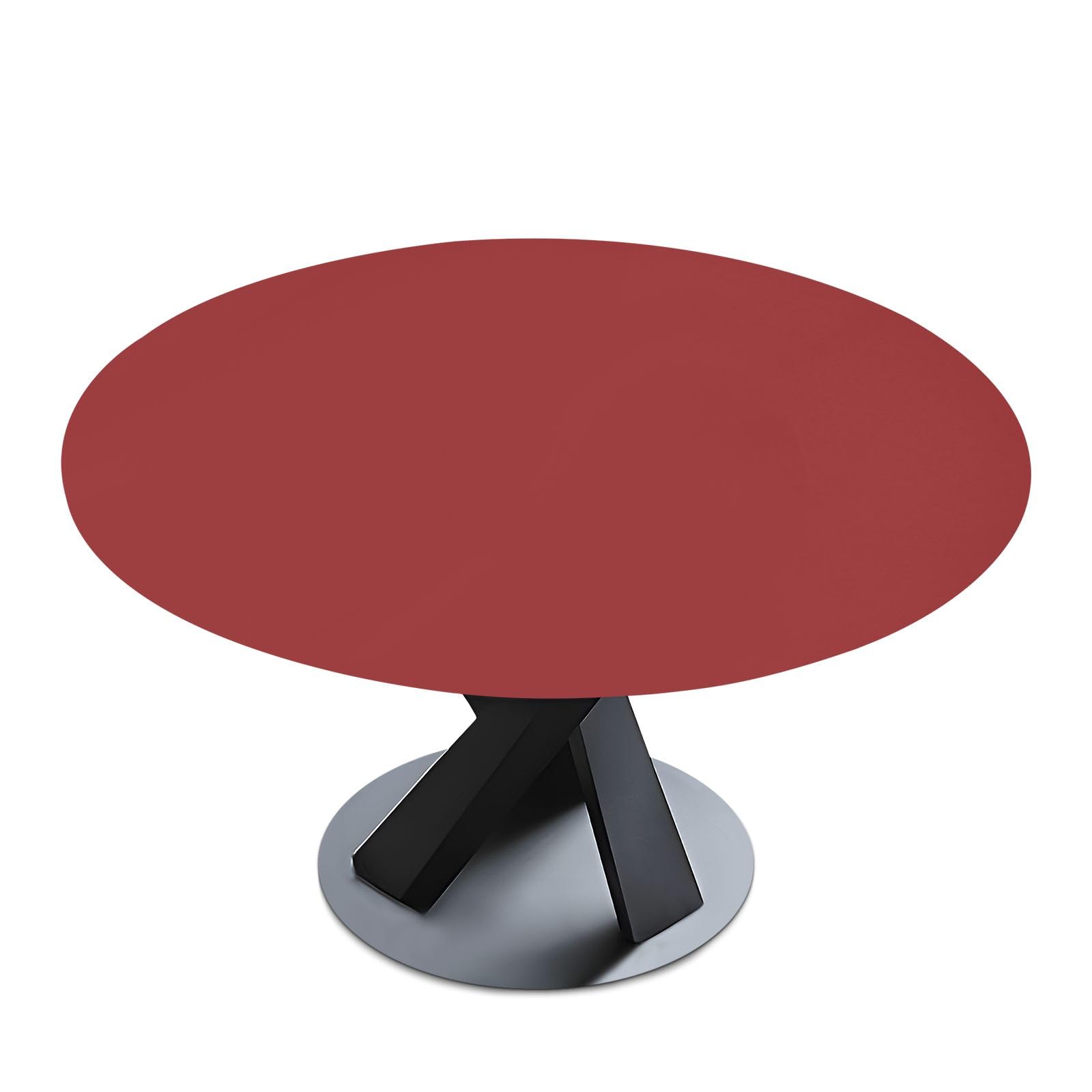 GAIREG Titian Red Tablecloths Round Picnic Table Covers with Elastic Round Outdoor Tablecloths with Elastic 40-48 Inch