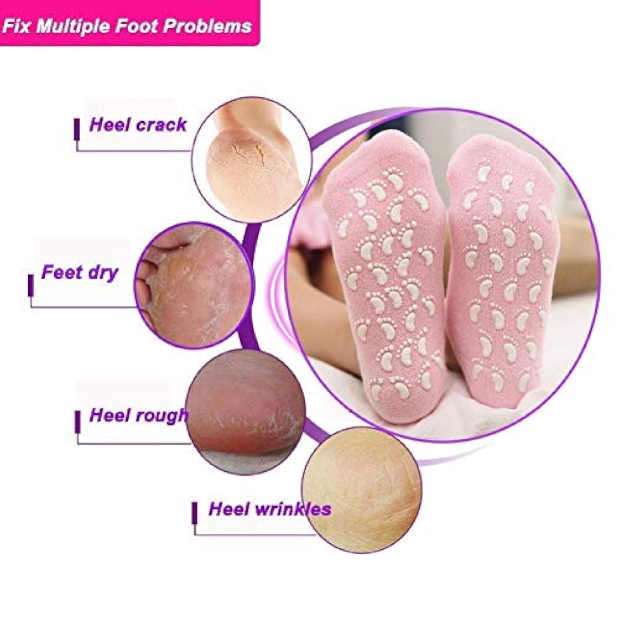 Moisturizing Silicone Gel Socks for Dry Feet Repair