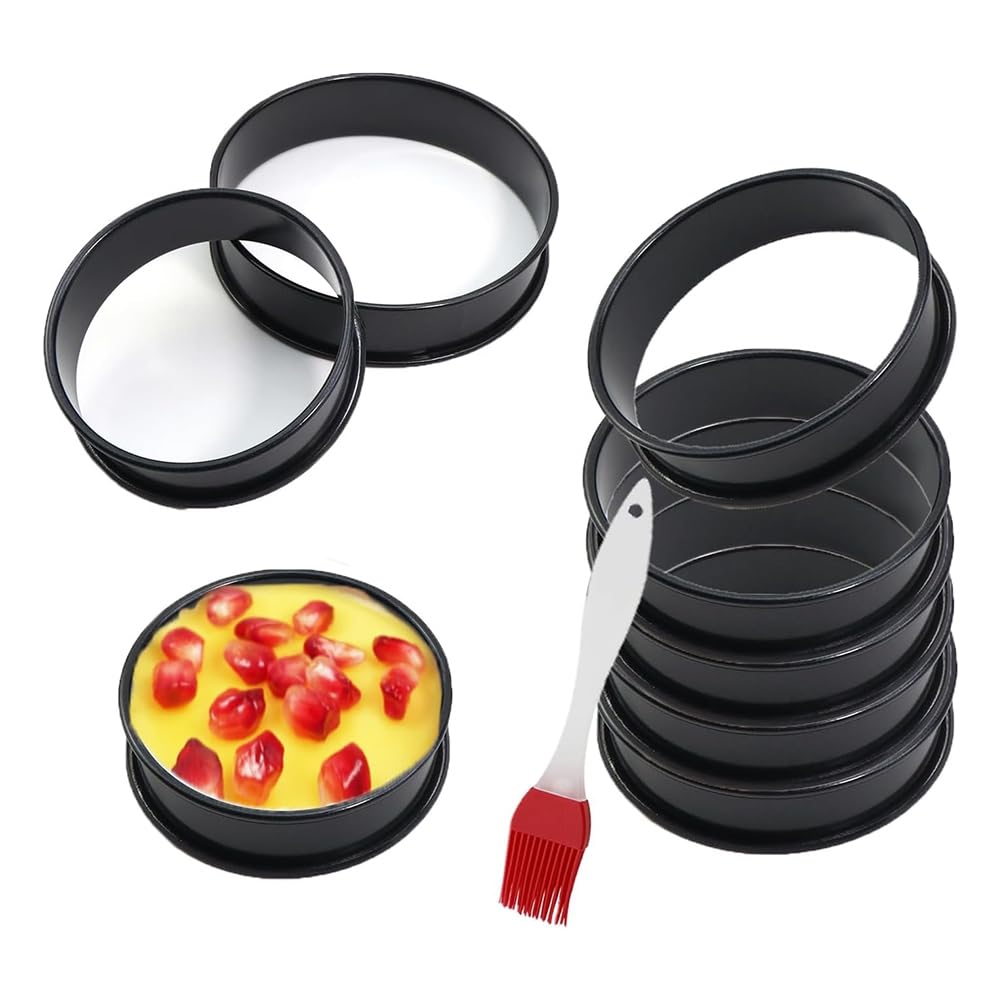 CTRLZS 8Pack Crumpet Rings Nonstick English Muffin Rings 3.15 Inch - Stainless Steel Double Rolled Tart Rings Round Ring Molds