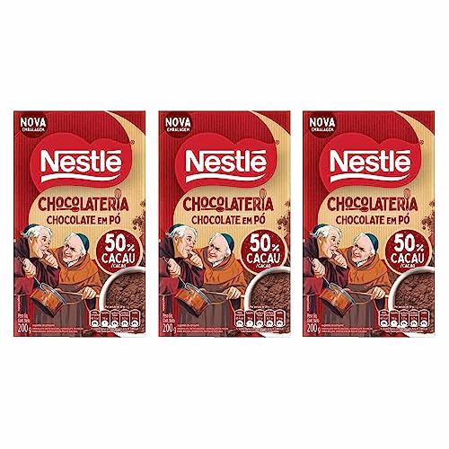 Kit 3un Chocolate em Pó Solúvel 50% Cacau Nestlé 200g