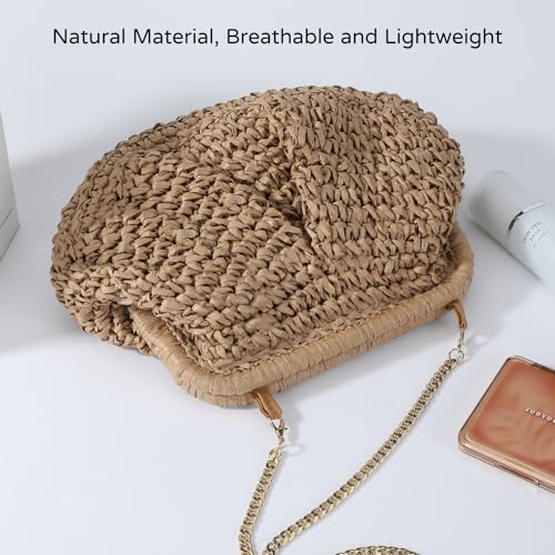 Richeart Straw Clutch Purses for Women - Boho Chic Crossbody Bag - Summer Beach Handwoven Shoulder Purse2