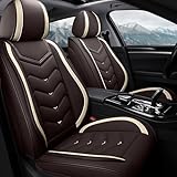 ACDY Car Seat Covers Fit for Mitsubishi Outlander 2000-2026, Stylish Sport Seat Covers, Waterproof Wear-Resistant Premium Nappa Leather Car Seat Cover.(2 Pcs Front/Coffee Color)