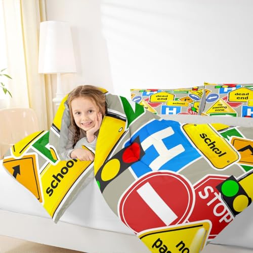 Image of Feelyou Car Comforter Boys Comforter Set Twin Size for Kids Children