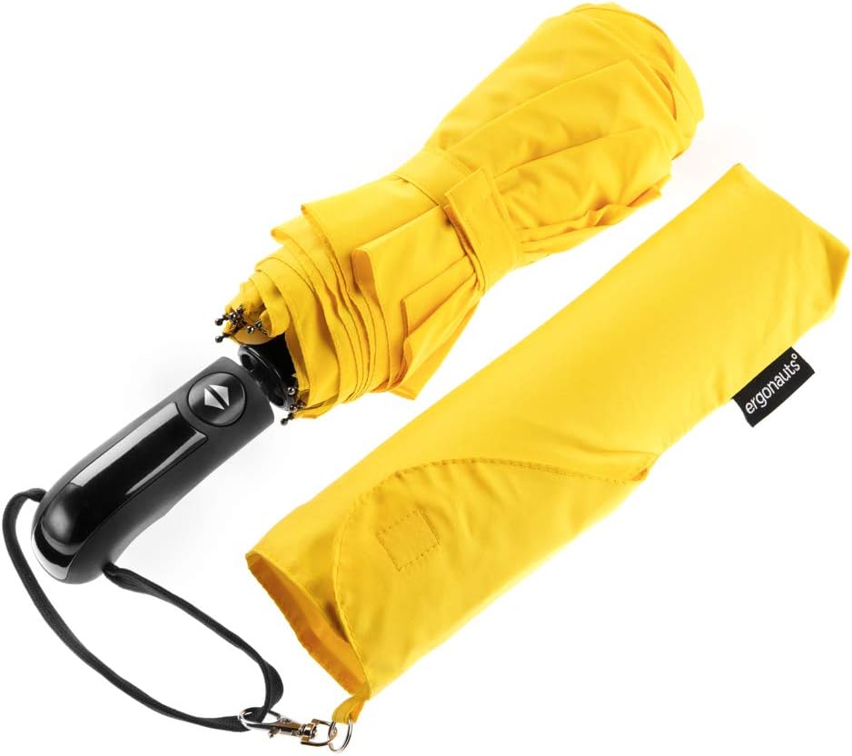 Travel Umbrella Windproof Vented Double Canopy with Teflon Coating - Portable Compact Foldable Lightweight Design and High Wind Resistance