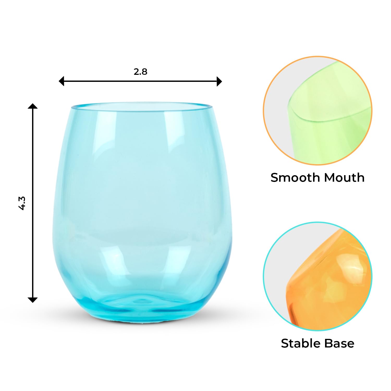 Copas de vino irrompibles de alta calidad, juego de 6 copas de vino de plástico acrílico reutilizables sin BPA, inastillables, elegantes copas de vino transparentes para exteriores, bodas, bares