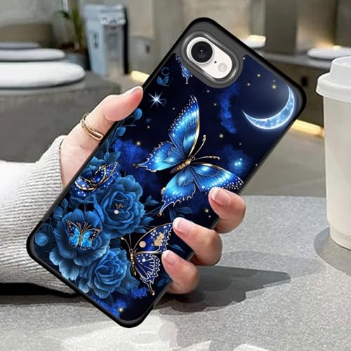 Vobber for iPhone 16e Case,Slim Anti-Scratch Architecture TPU Shockproof Protective Case Cover for iPhone 16e 6.1 inch 2025,Butterfly Flower Moon - image 7