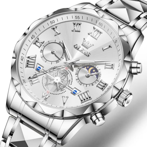 Image of OLEVS Watch for Men Chronograph Business Dress Large Face Mens Wristwatches