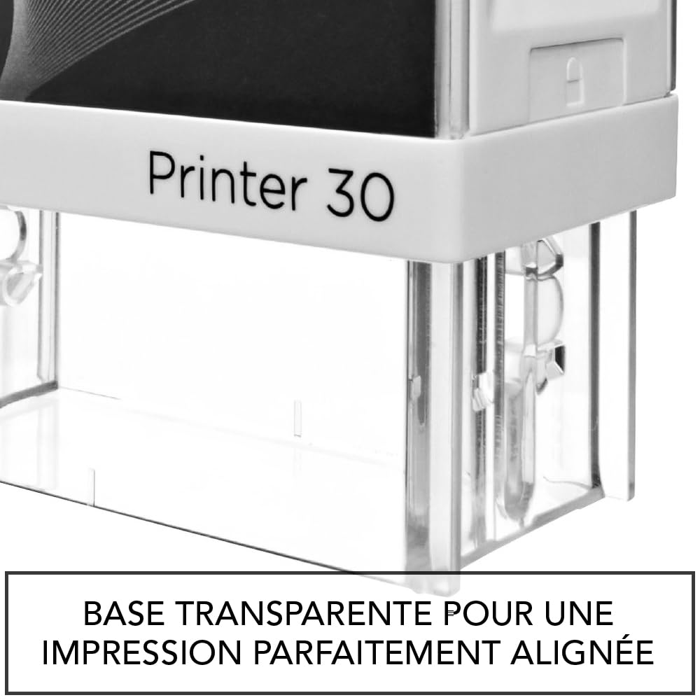 Stamp by Me | Tampons Personnalisés | Tampon Automatique en Caoutchouc pour Entreprise | Auto-encreur | Noir - Encre Noire (47x18 mm - 4 lignes)