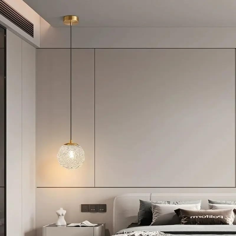 Lampe suspendue boule blanche moderne pour chevet de chambre et salon
