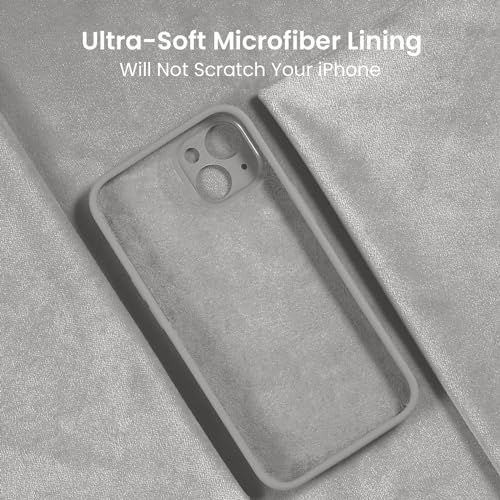 Image of FireNova Designed for iPhone 15 Case, Silicone Upgraded [Camera Protection] Phone Case, Soft Anti-Scratch Microfiber Lining Inside, 6.1 inch, Natural Titanium