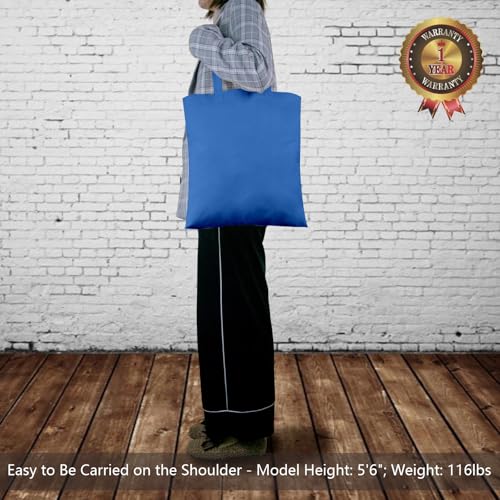 Image of TOPDesign 6-Pack Economical 16 inchx15 inch Ocean Blue Cotton Tote Bags, Lightweight Medium Reusable Grocery Shopping Cloth Bags, Suitable for DIY, Advertising, Promotion, Gift, Activity