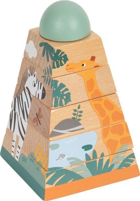 small foot Stapelturm "Safari" aus Holz, Motorikspielzeug zum Stapeln mit Tier-Motiven, für Kinder ab 12 Monaten, 12320 – Ansicht 10