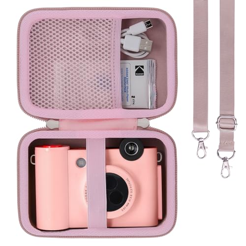 Image of khanka Hard Case for Kodak Smile+ /Kodak Smile Plus Camera,Pink | EVA Hard Shell, Mesh Pocket Accessory Storage, Travel-Ready Portable Storage, Easy Carry Handle, Protective Case Only