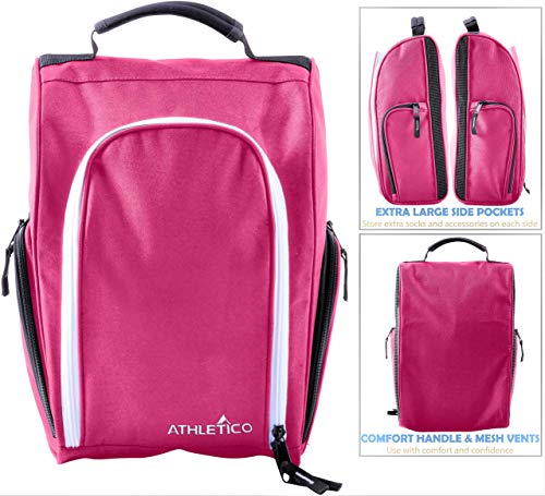 image for Athletico Golf Shoe Bag - Zippered Shoe Carrier Bags With Ventilation 